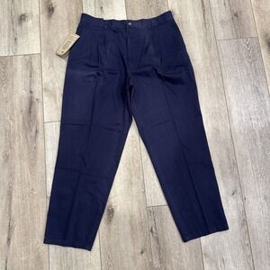 Vintage Bugle‎ Boy Company Pants Sz 38wx32L Navy Khakis Chinos Straight Trousers